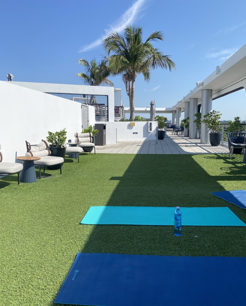 Sunrise yoga at the Kimpton Palomar Hotel in Miami